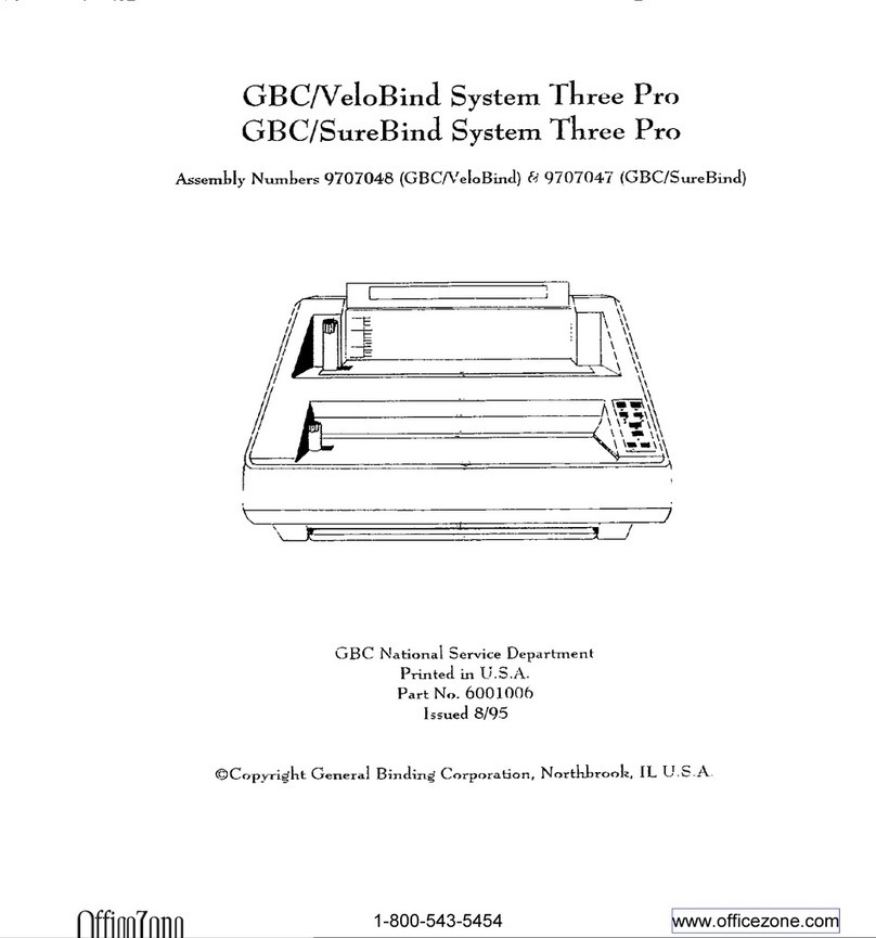 Office Zone GBC/VeloBind System Three Pro User manual