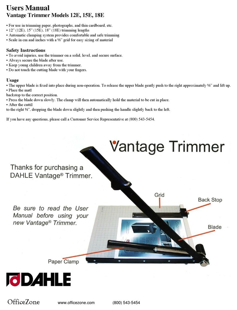Dahle Dahle Vantage 12E user manual