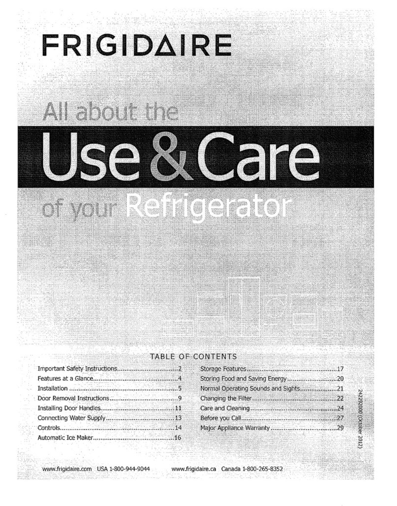 Frigidaire 242292000 User manual Frigidaire 242292000 User manual