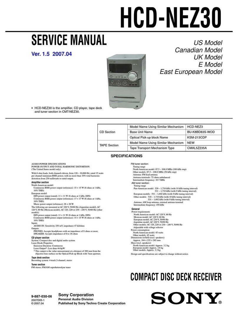 Sony HCD-NEZ30 - Cd Deck Receiver Component User manual