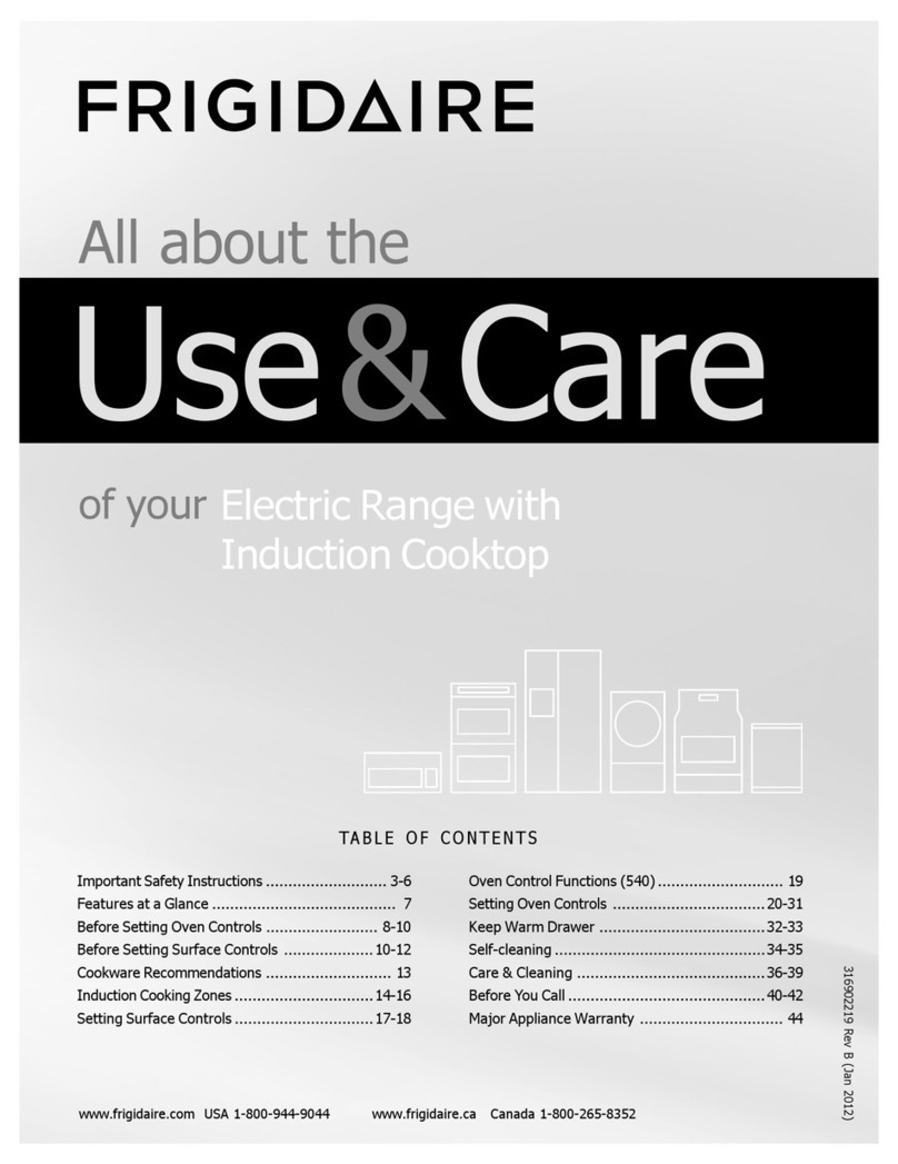 Frigidaire Electric Range with Induction Cooktop use & care