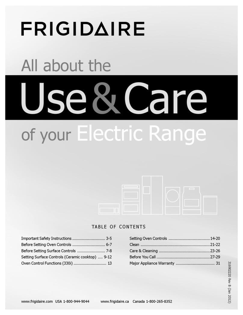 Frigidaire Electric Range User manual