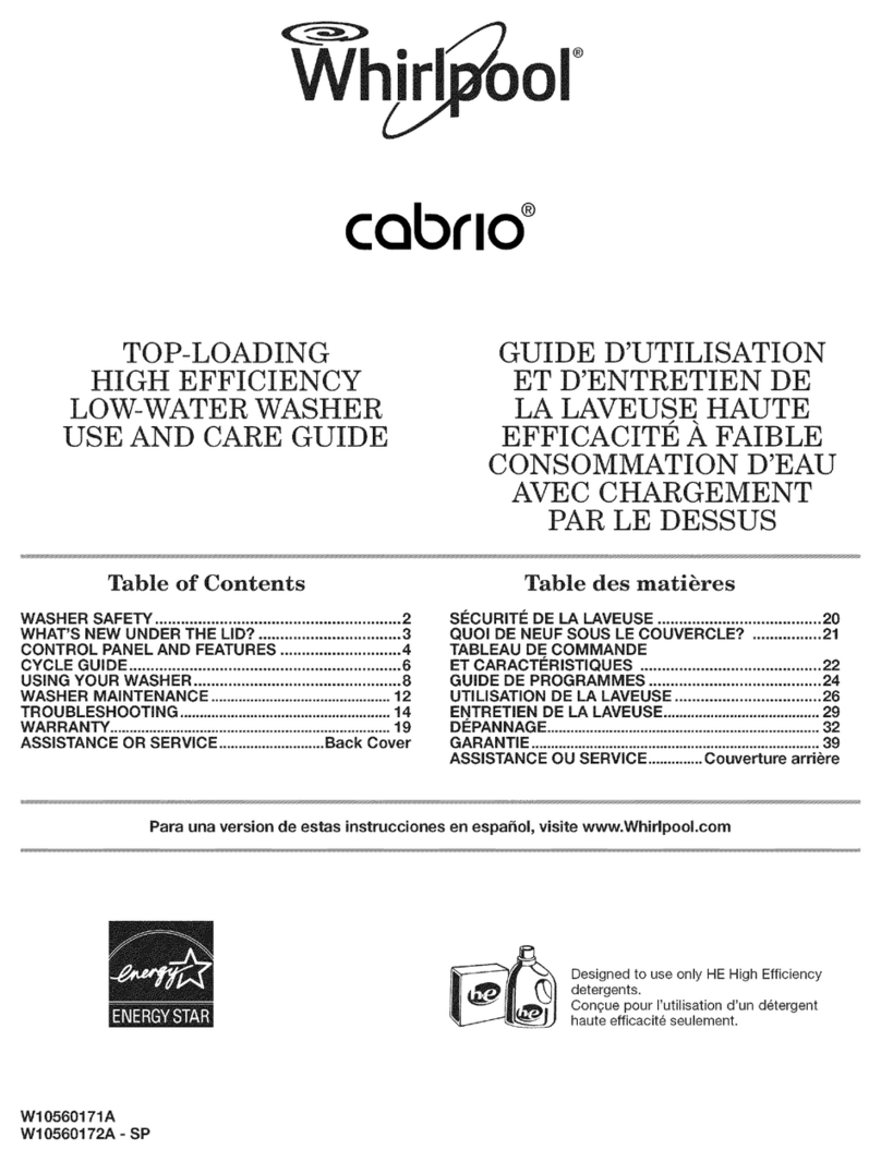 Whirlpool w10560171a Use & care guide