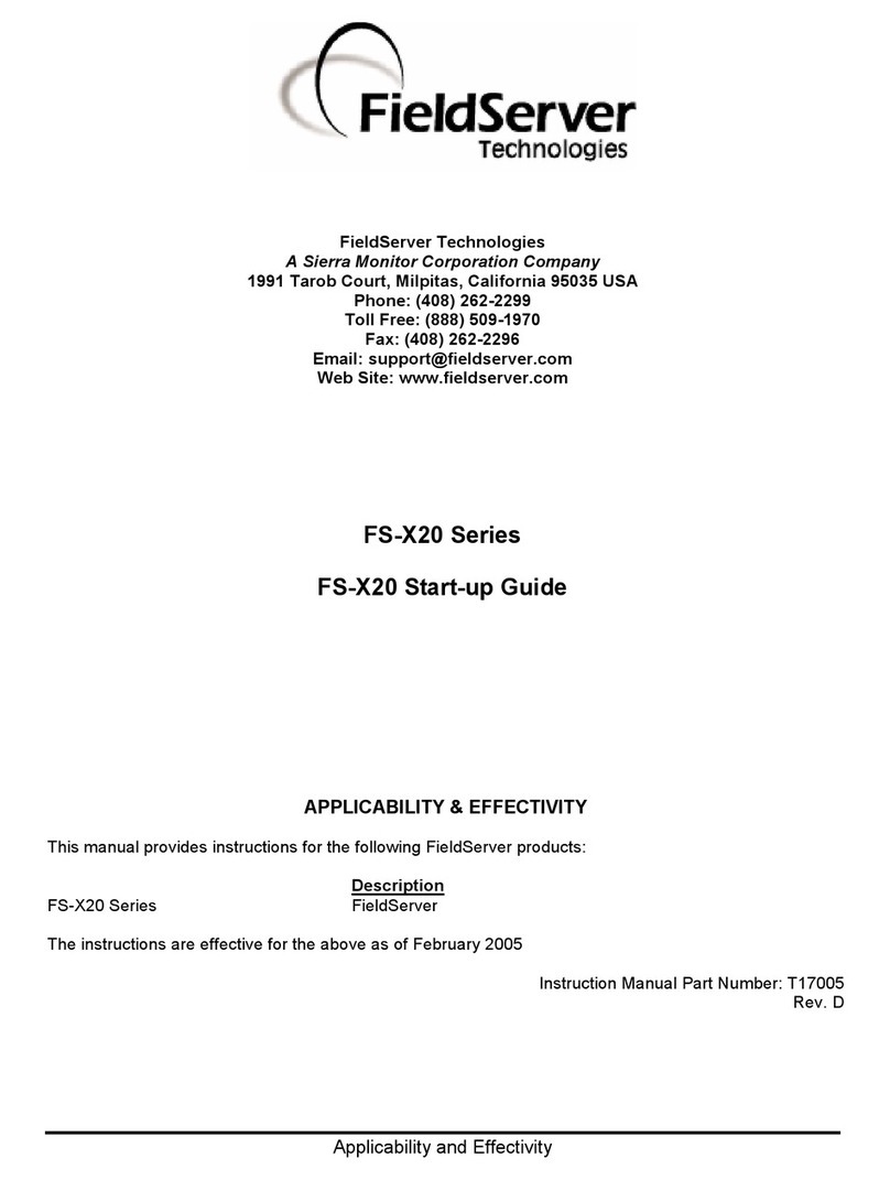 FieldServer FS-X20 Series User guide