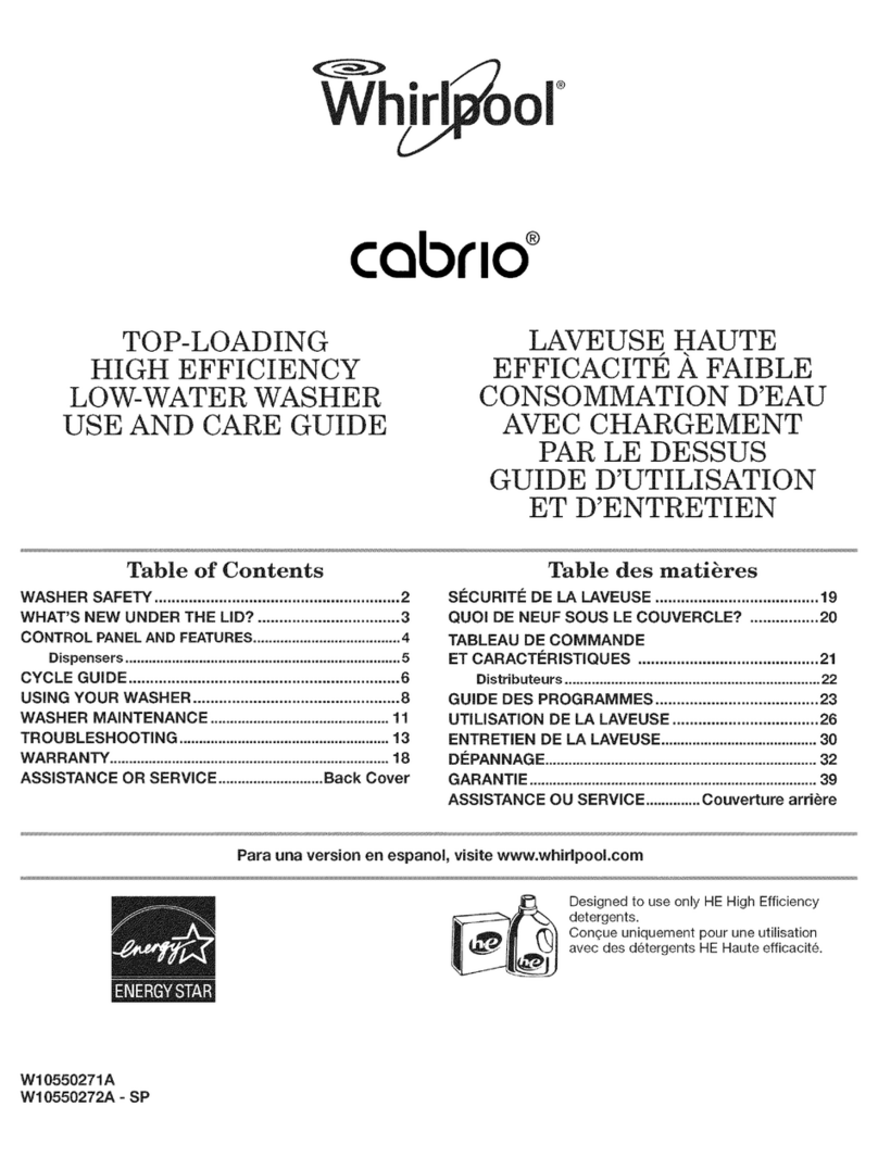 Whirlpool w10550271a User manual