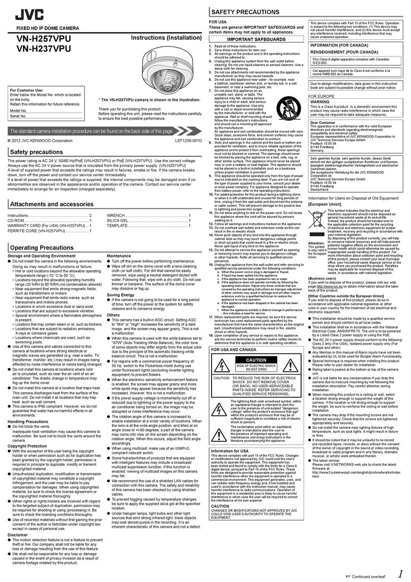 JVC Super LoLux HD VN-H257VPU User manual