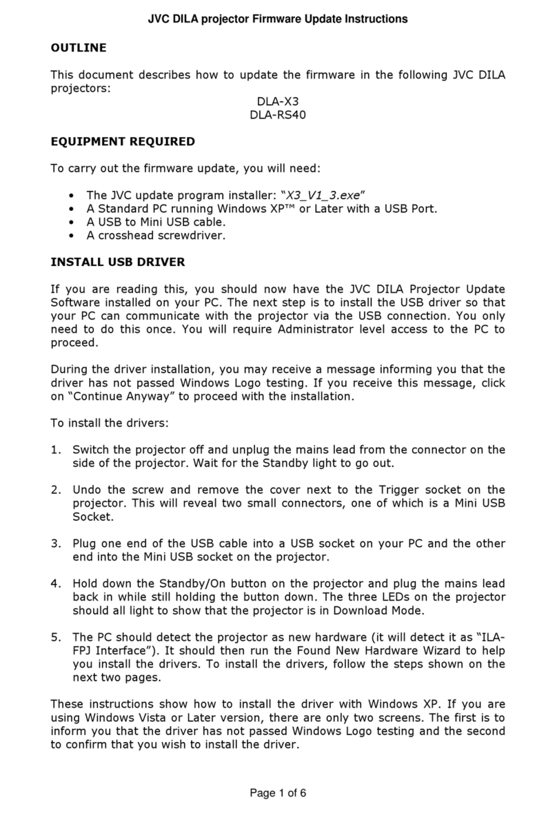 JVC DLA-X3 Use and care manual