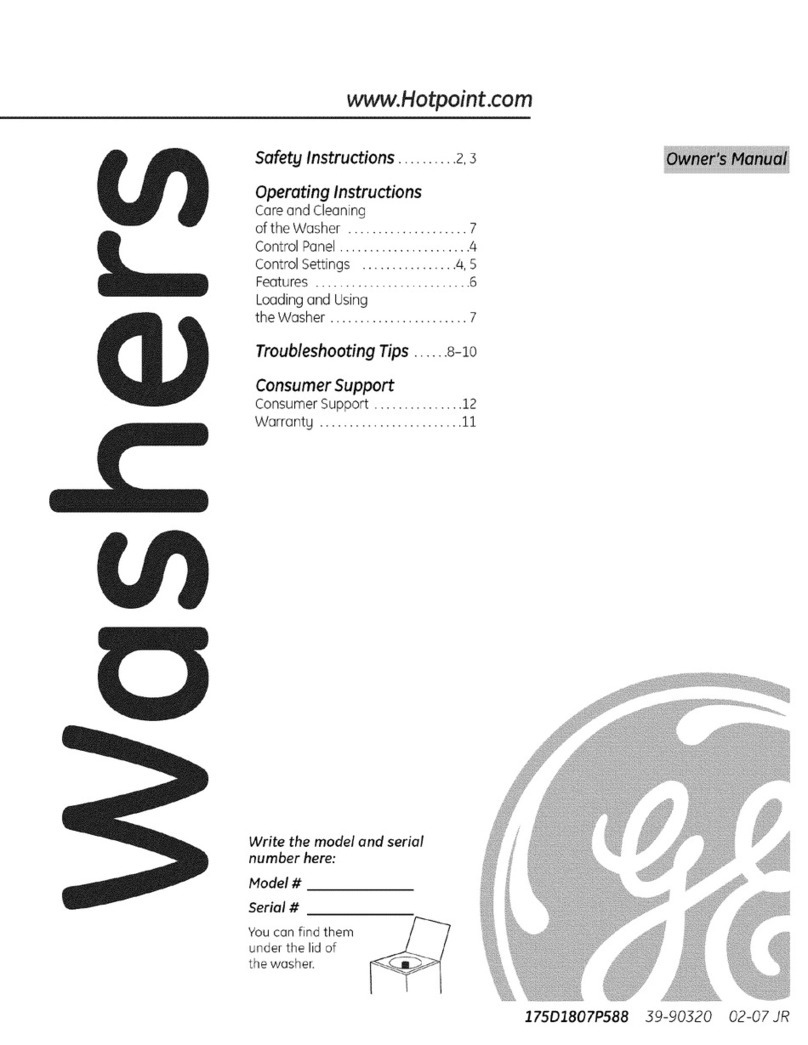 Hotpoint VLSR1090G5WW owner's manual