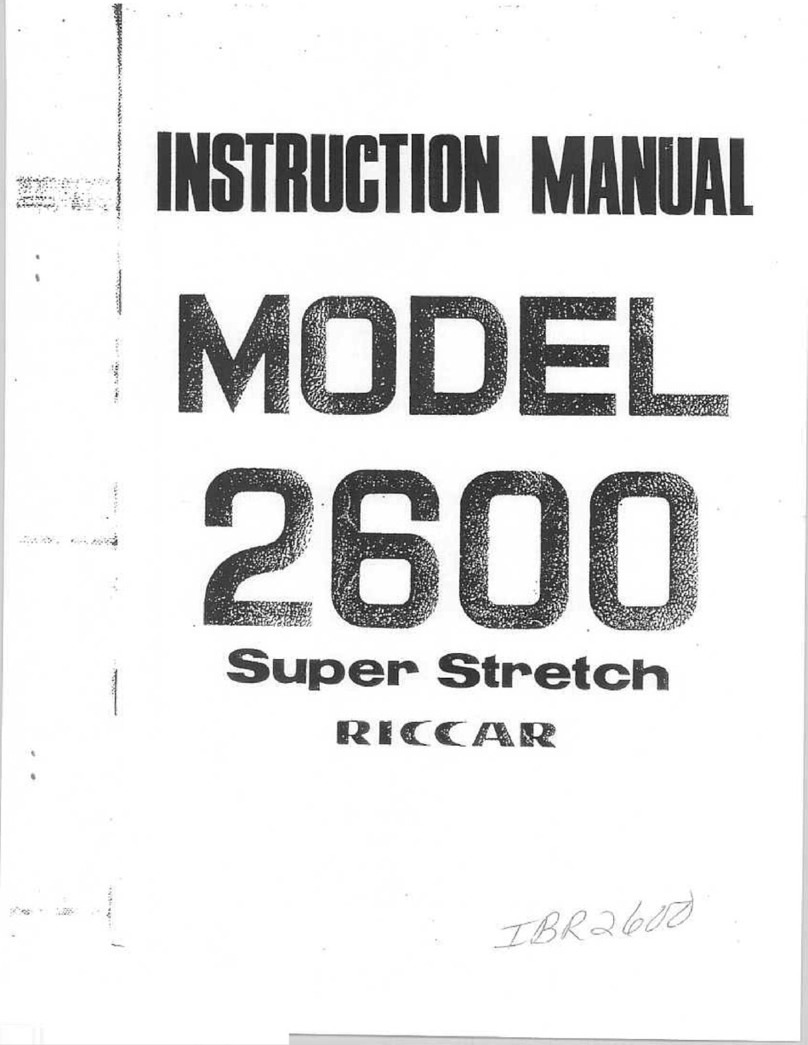 Riccar 2600 User manual