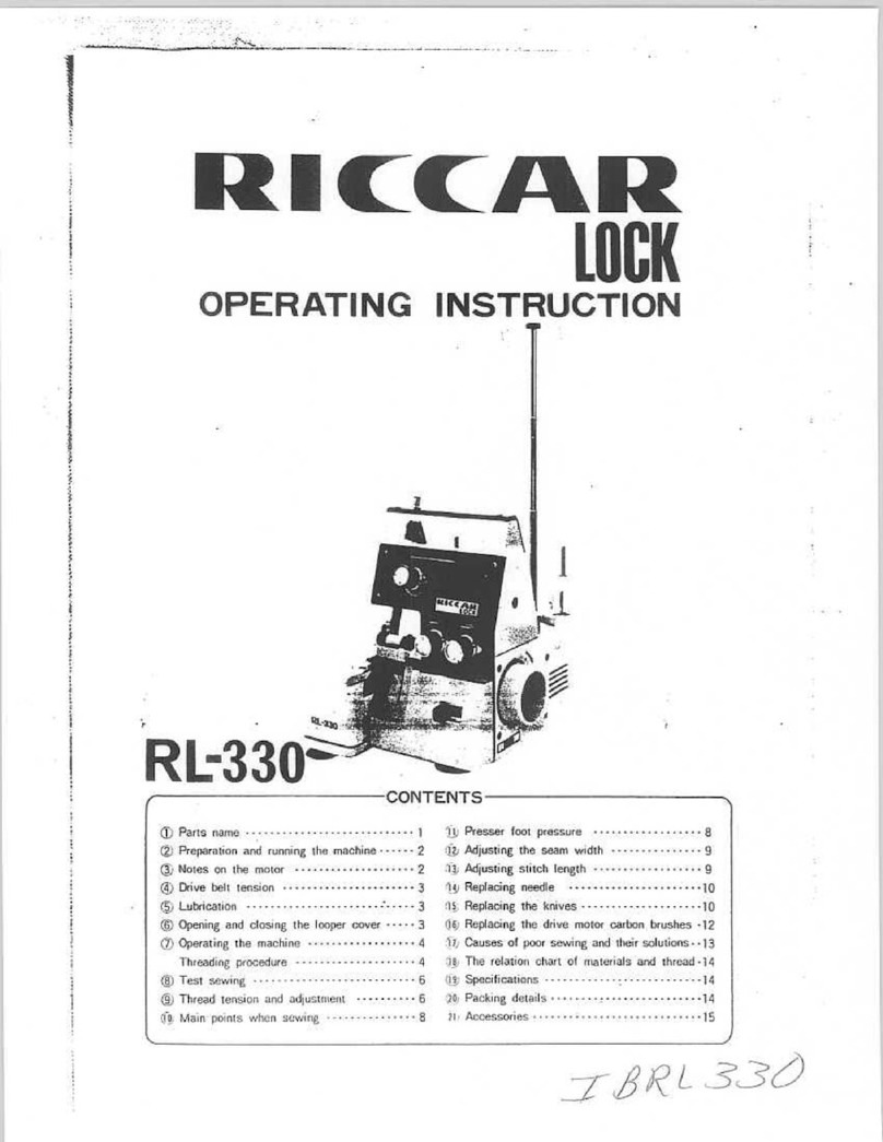 Riccar RL-330 operating instructions