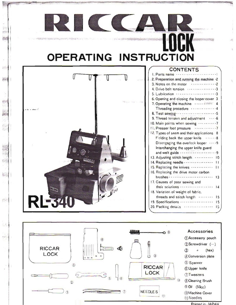 Riccar RL-340 operating instructions