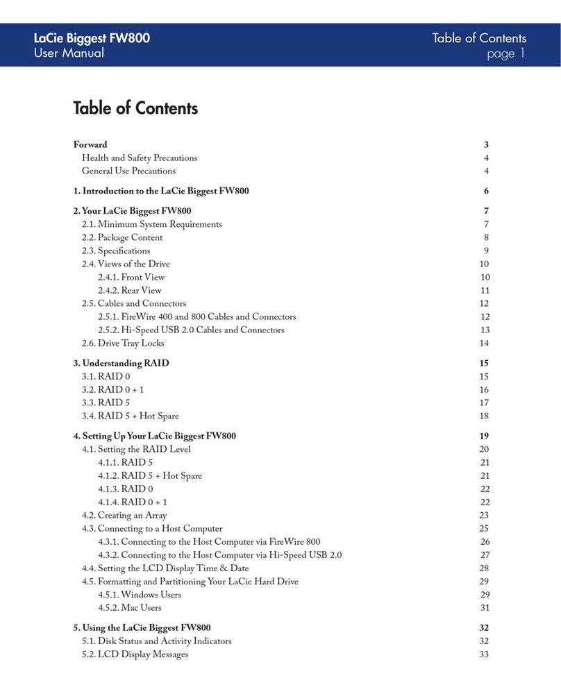 LaCie Biggest FW800 User manual