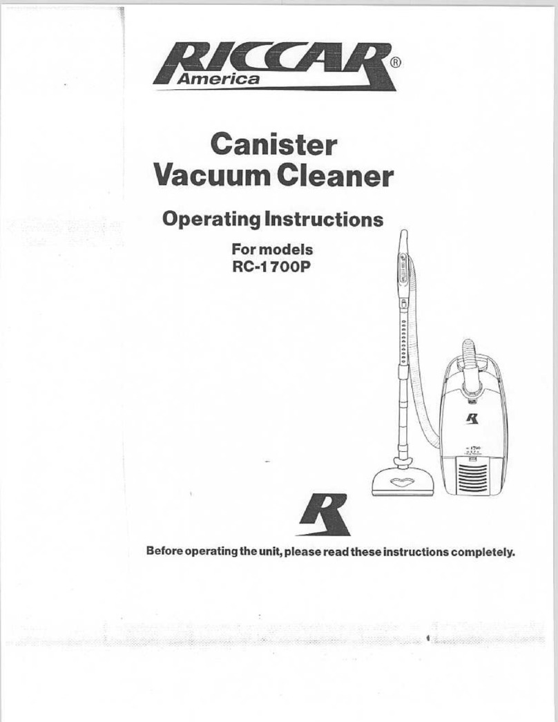 Riccar RC-1700P operating instructions