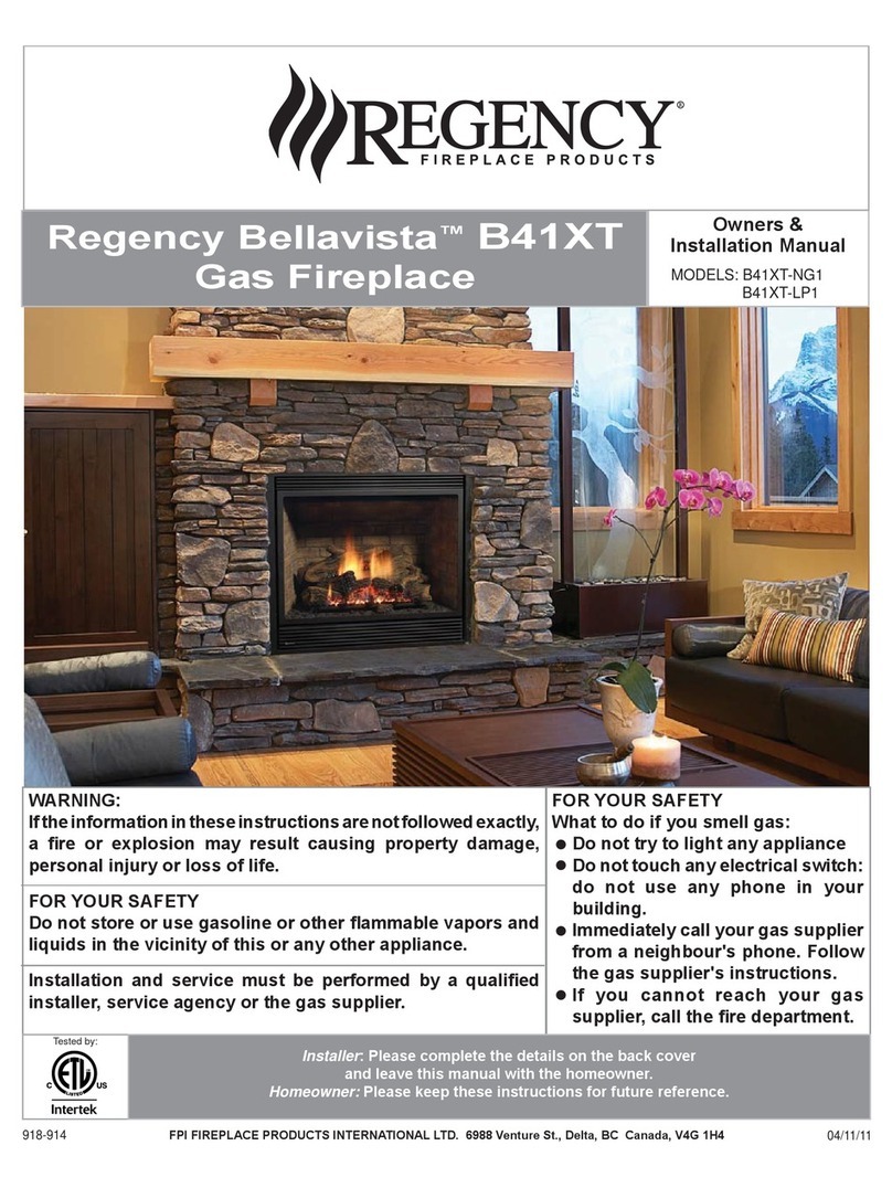 Regency Bellavista B41XT-NG1 Quick start guide Regency Bellavista B41XT-NG1 Quick start guide