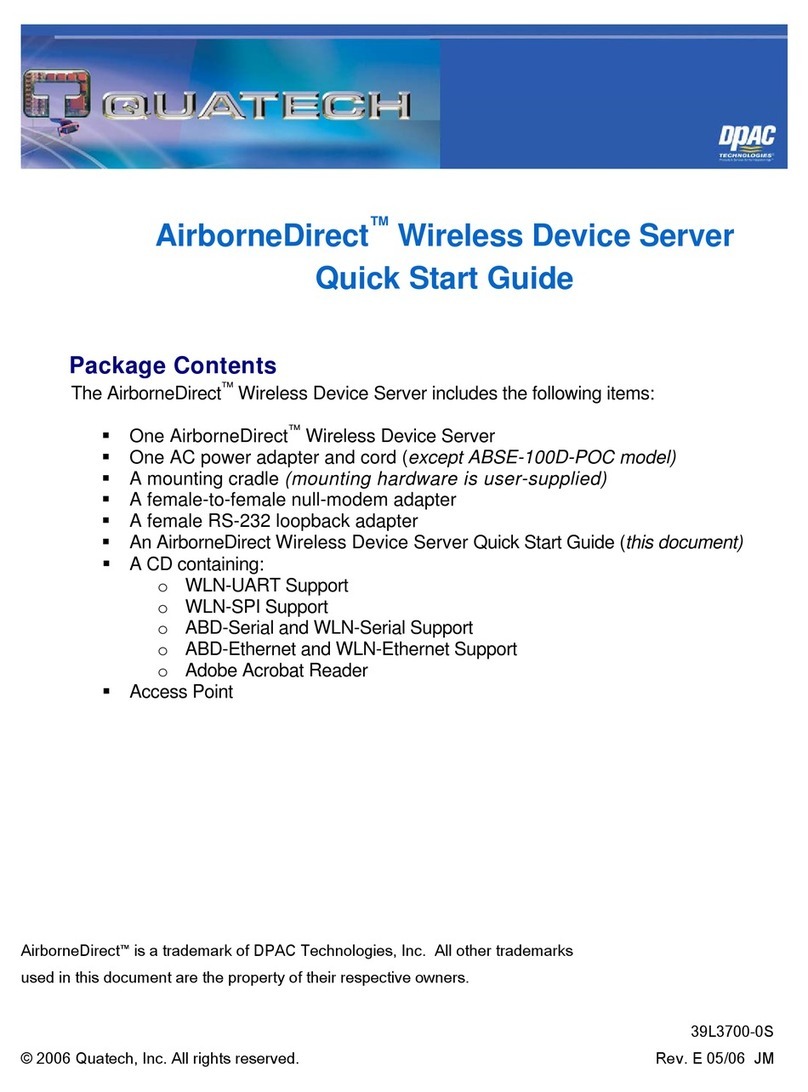 Quatech AirborneDirect Wireless Device Server User manual