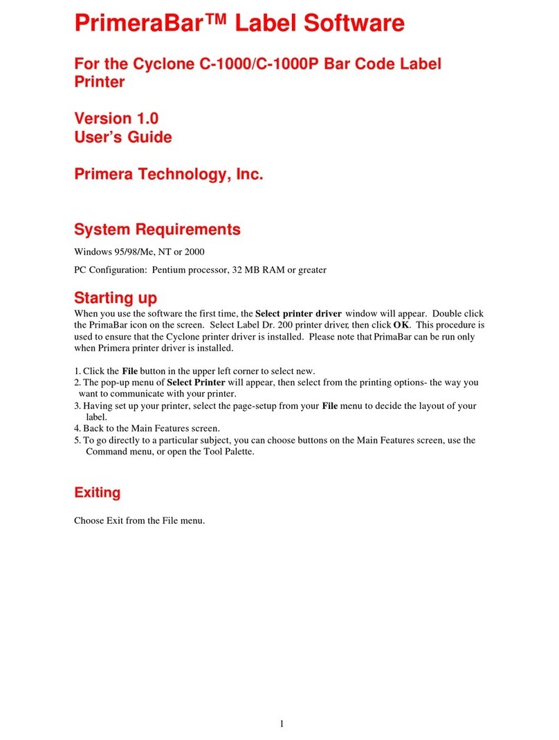 Primera PrimaBar User manual