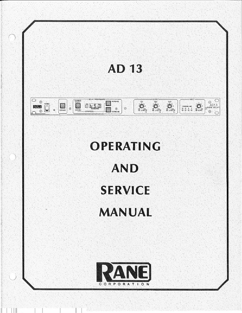 Rane AD 13 Operating and service manual