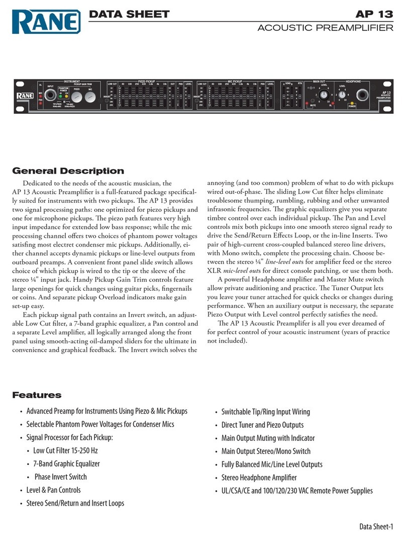Rane AP 13 User manual