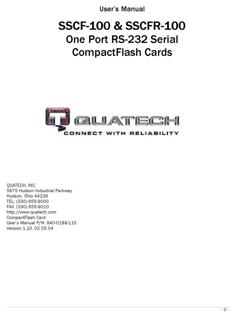 Quatech SSCF-100 User manual