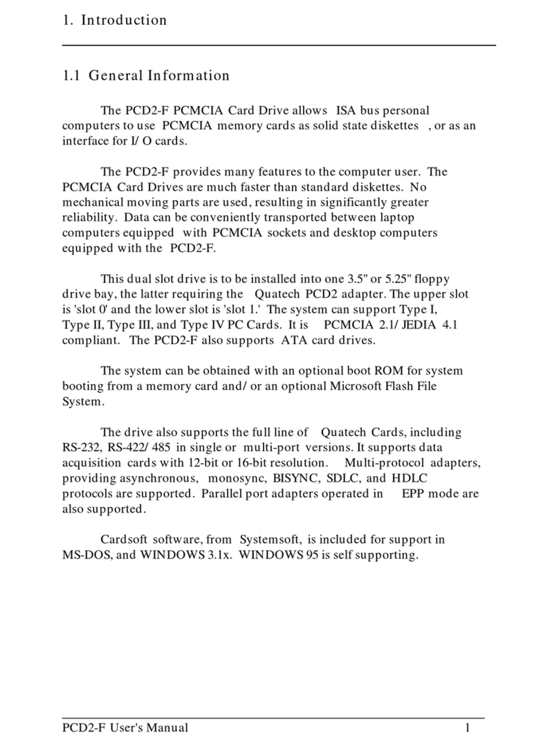 Quatech PCD2-F User manual