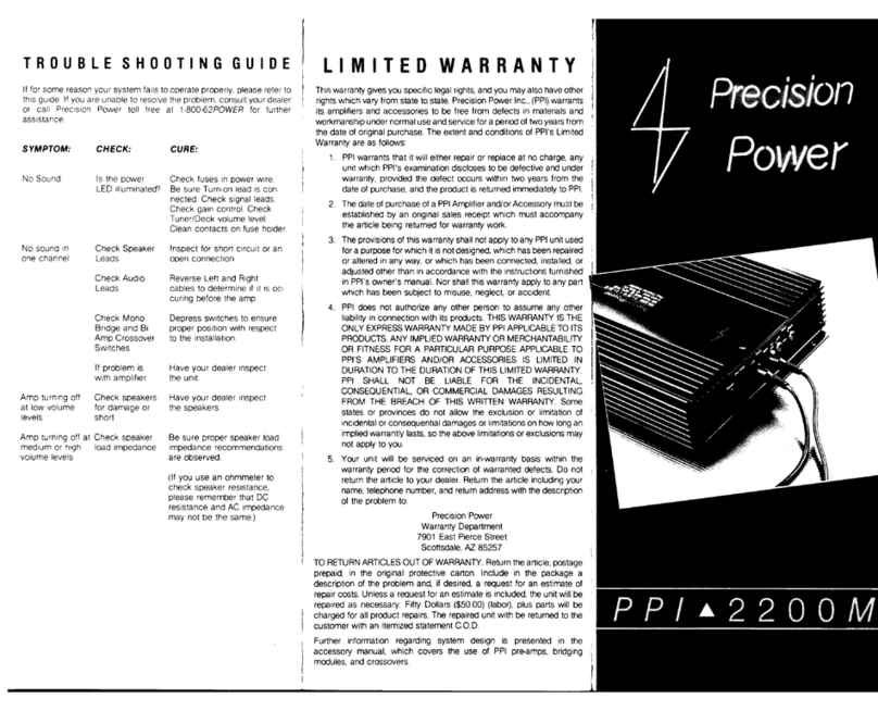 Precision Power PPI 2200M User manual