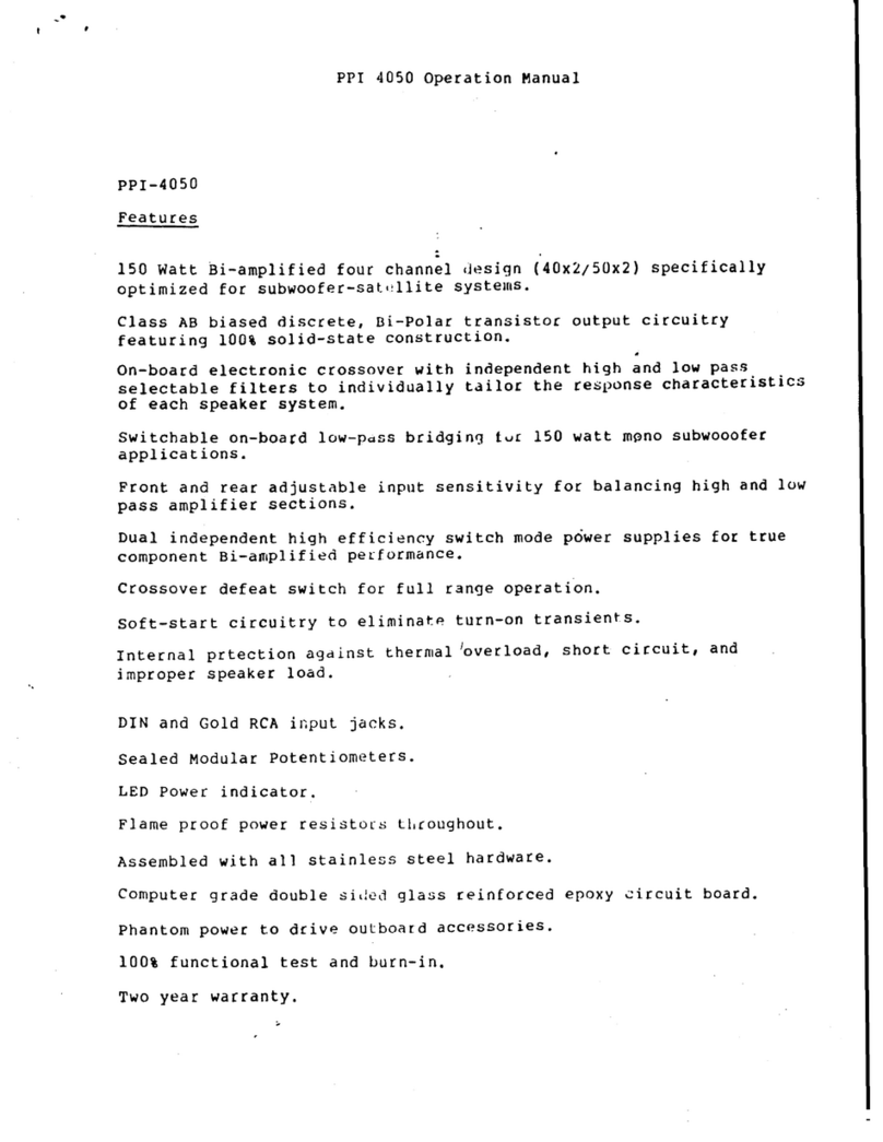 Precision Power PPI 4050 User manual