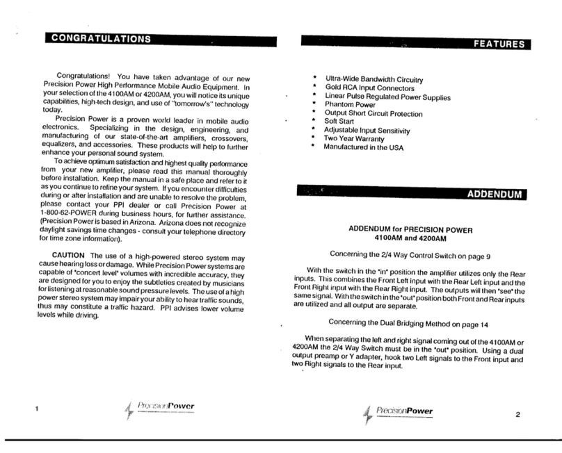 Precision Power 4100AM User manual