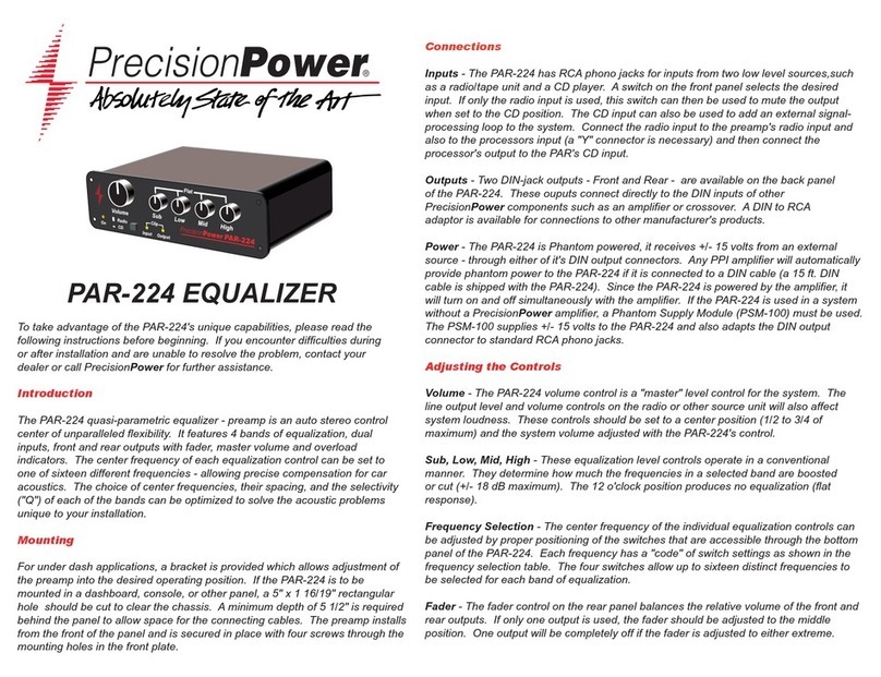 Precision Power PAR-224 User manual