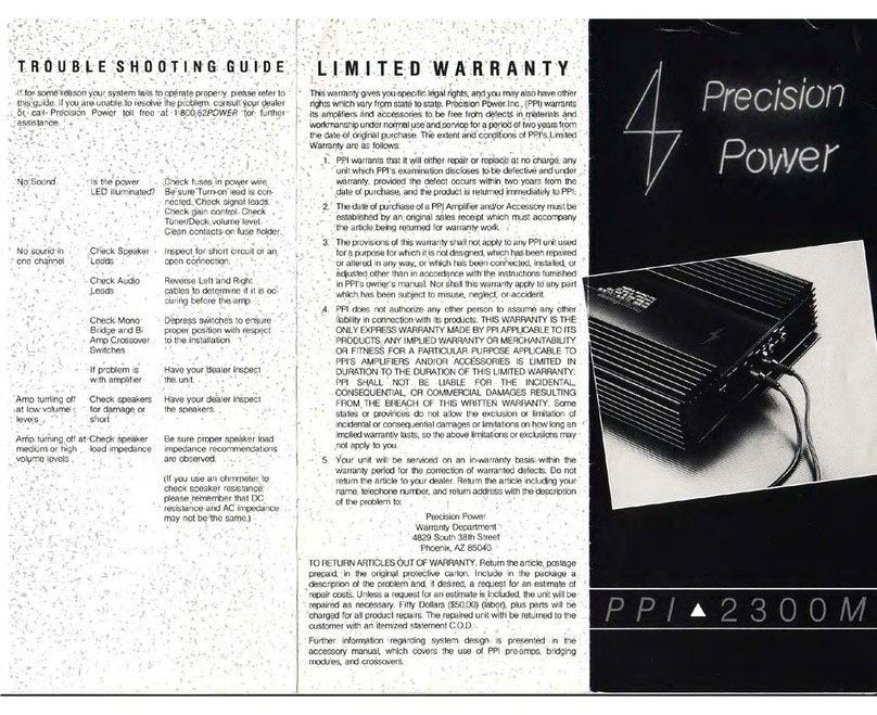 Precision Power PPI 2300M User manual