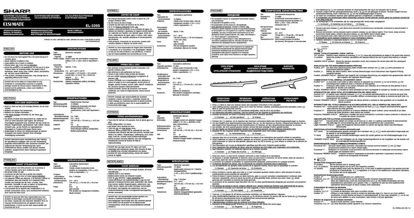 Sharp ELSIMATE EL-339S User manual
