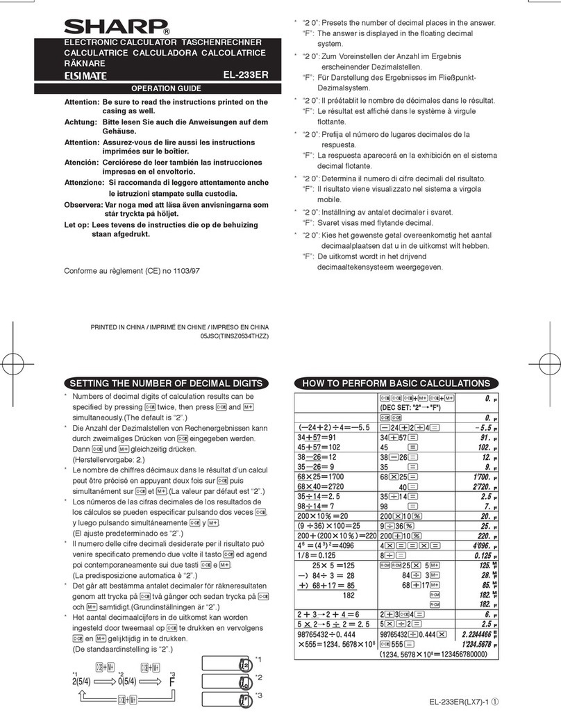 Sharp ELSIMATE EL-233ER User manual