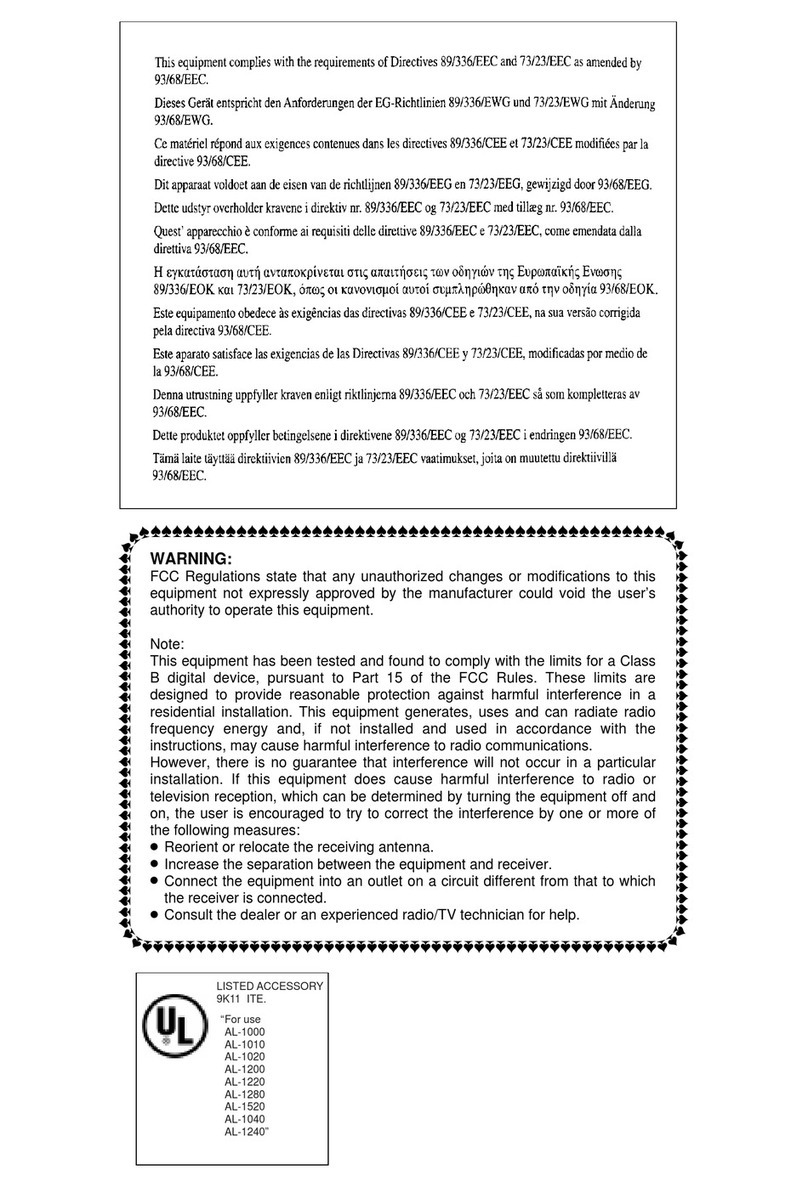 Sharp AL-1000 Series User manual