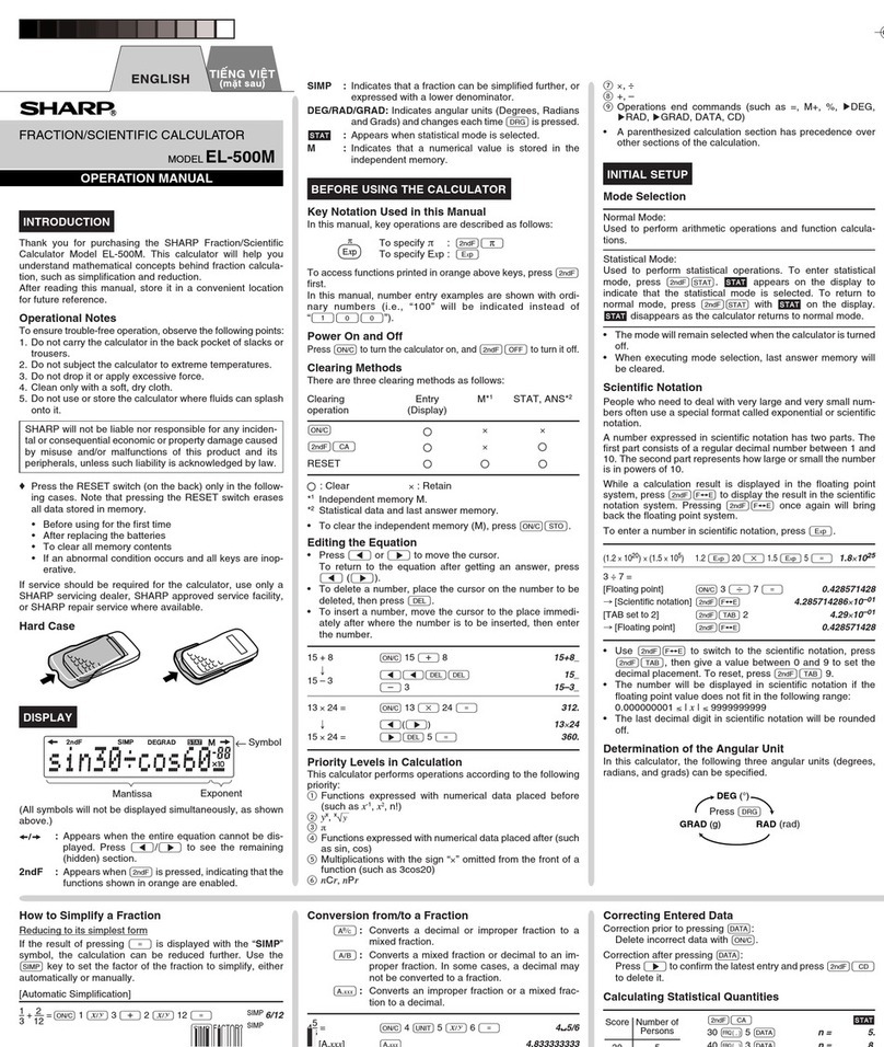 Sharp EL-500M Operation manual