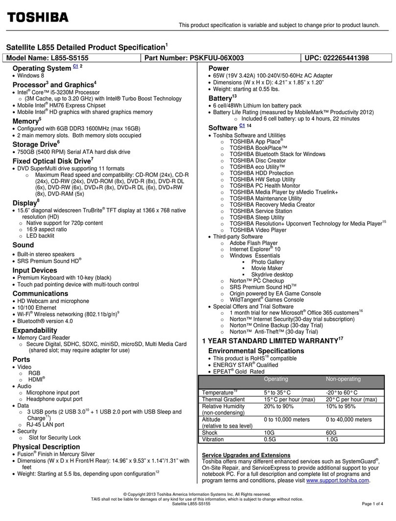 Toshiba Satellite L855-S5155 User manual