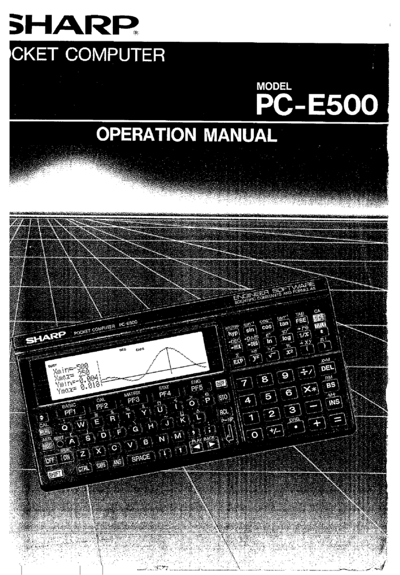 Sharp PC-E500 Operation manual