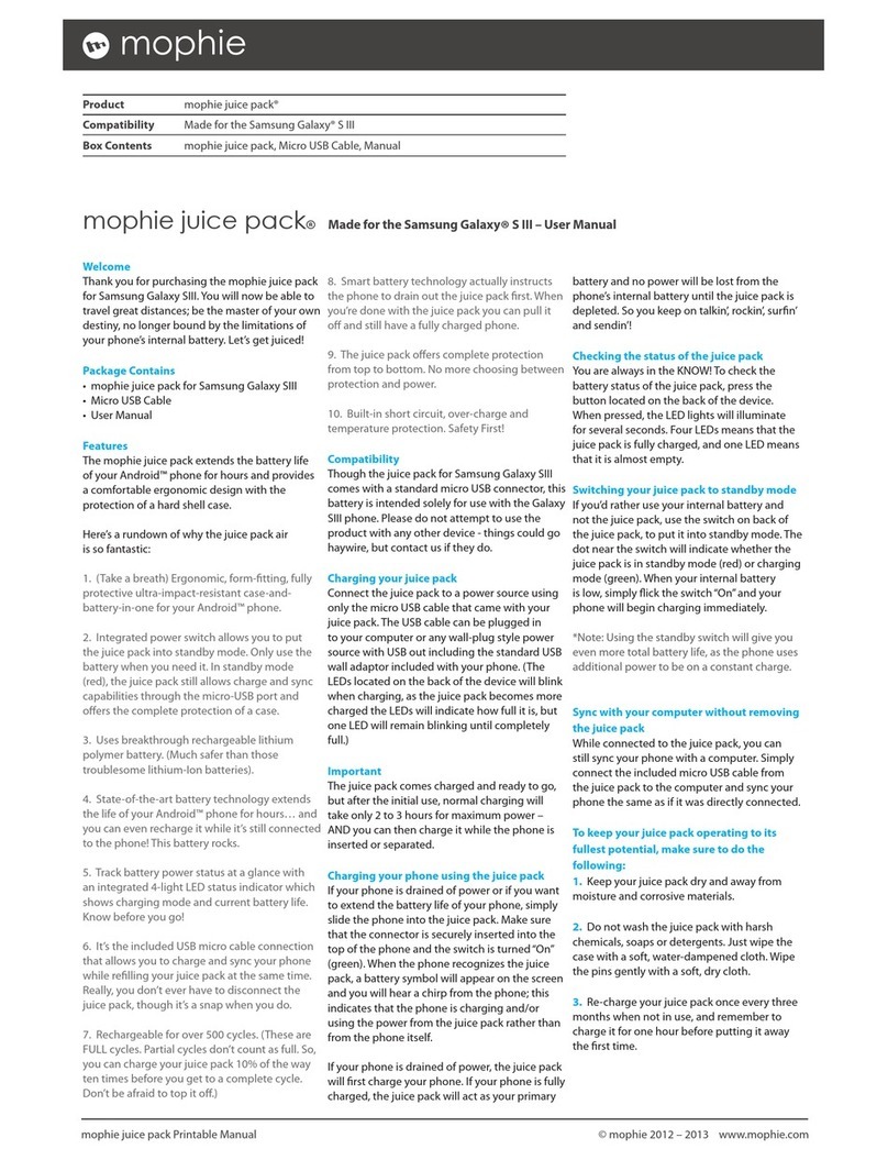 Mophie juice pack user manual
