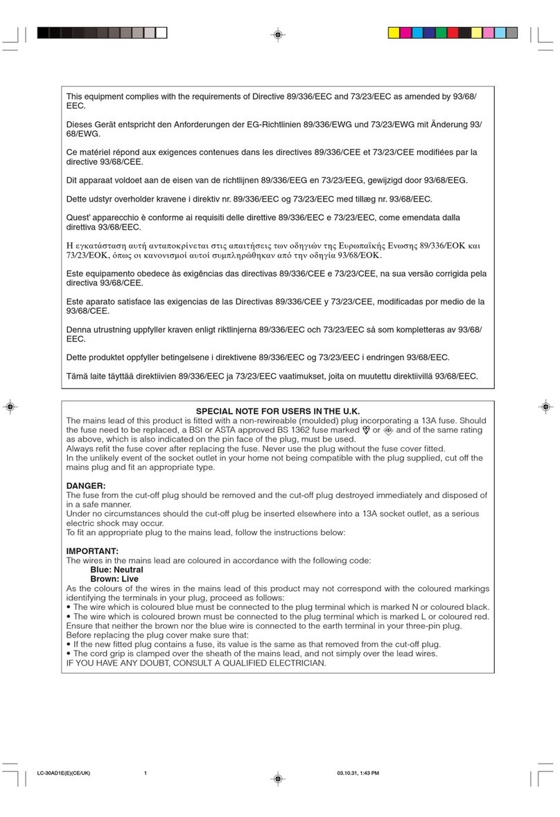 Sharp LC-30AD1E User manual