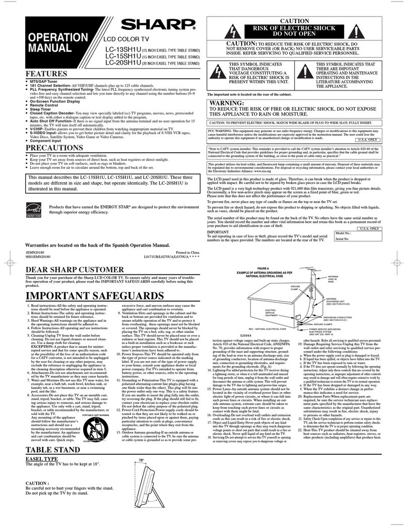 Sharp LC-13SH1U User manual