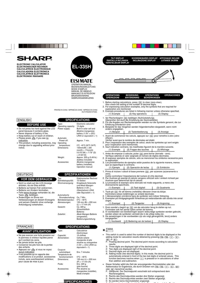 Sharp Elsi Mate EL-335H User manual