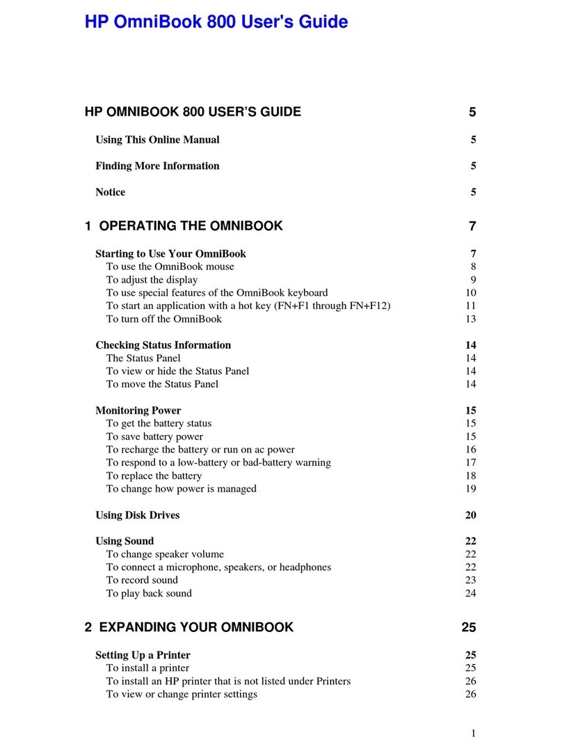HP OmniBook 800 - Notebook PC User manual