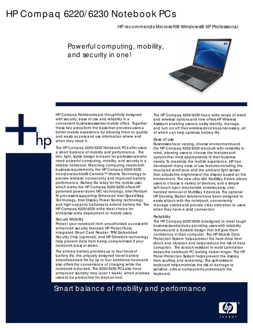 HP Compaq 6220 User manual HP Compaq 6220 User manual