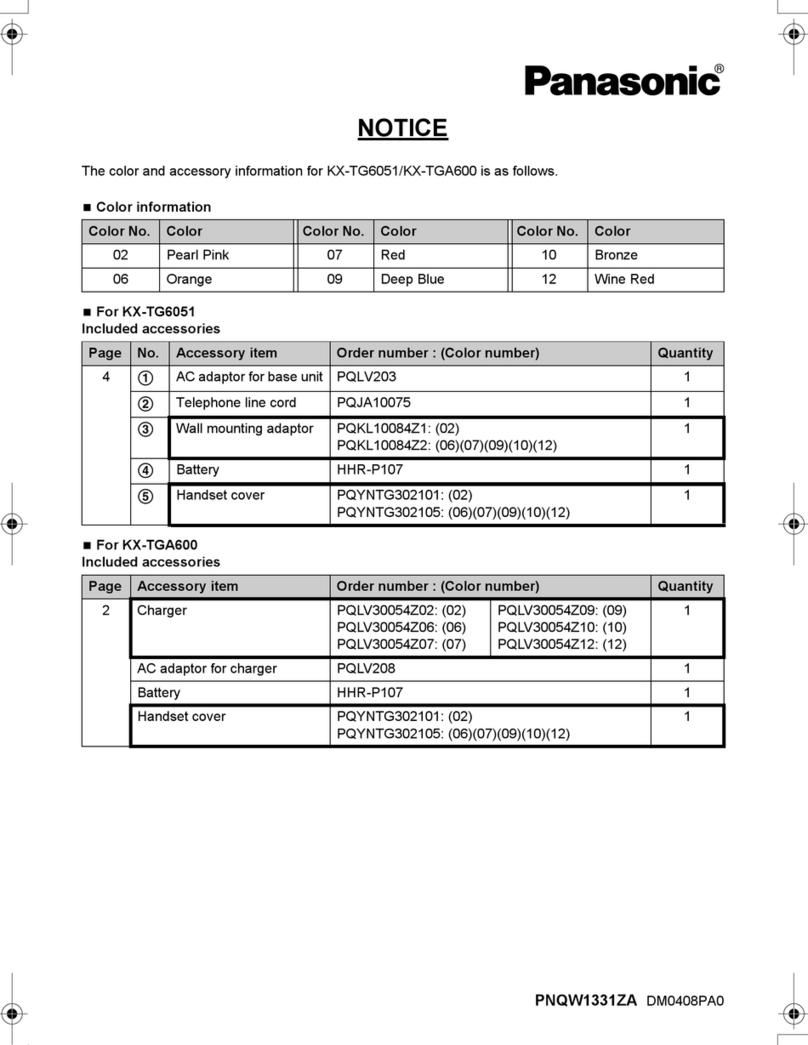 Panasonic KX-TG6051 Operation and maintenance manual