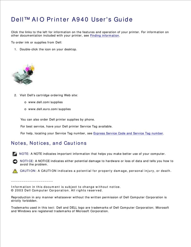 Dell A940 All In One Personal Printer User manual Dell A940 All In One Personal Printer User manual
