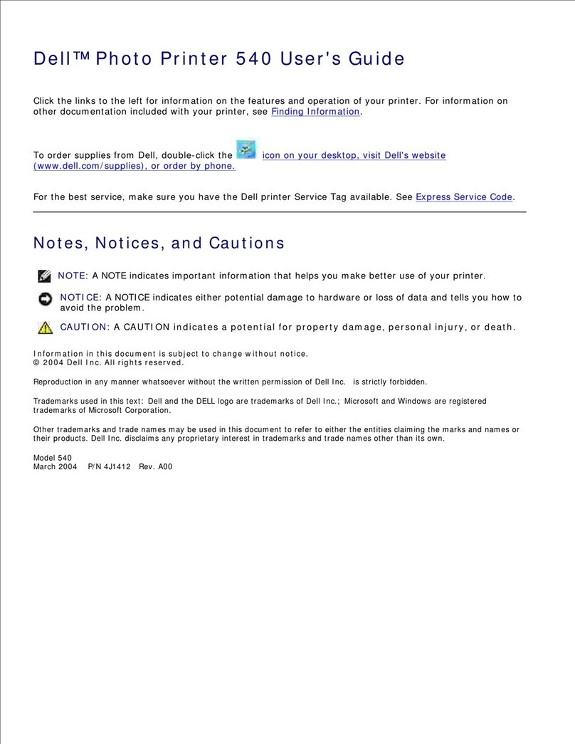 Dell 962 All In One Photo Printer User manual