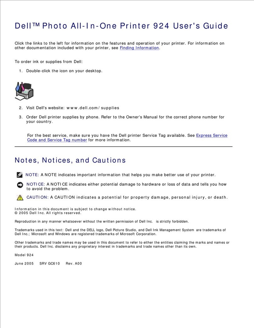Dell 924 - Photo All-In-One Inkjet User manual