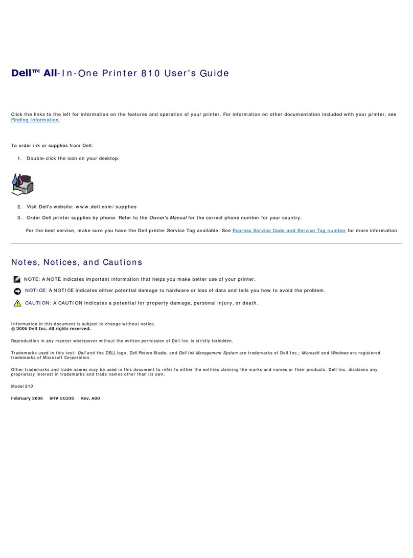 Dell 810 All In One Inkjet Printer User manual