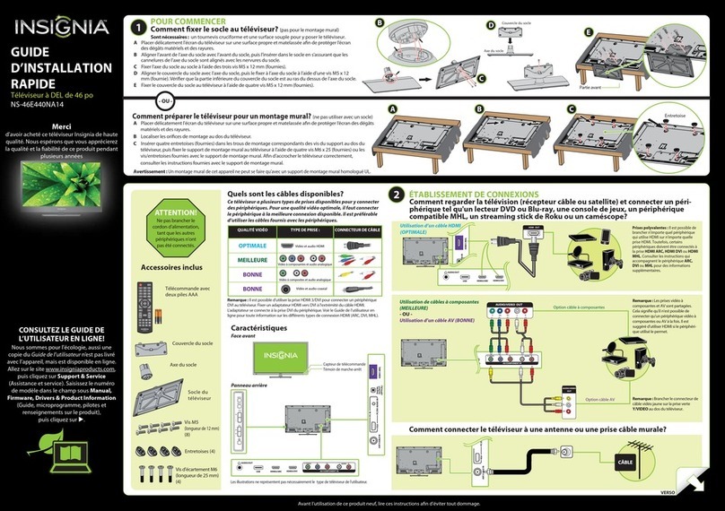 Insignia NS-46E440NA14 Installation and operation manual