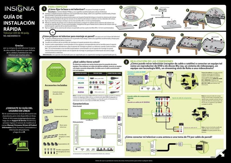 Insignia NS-46E440NA14 Parts list manual