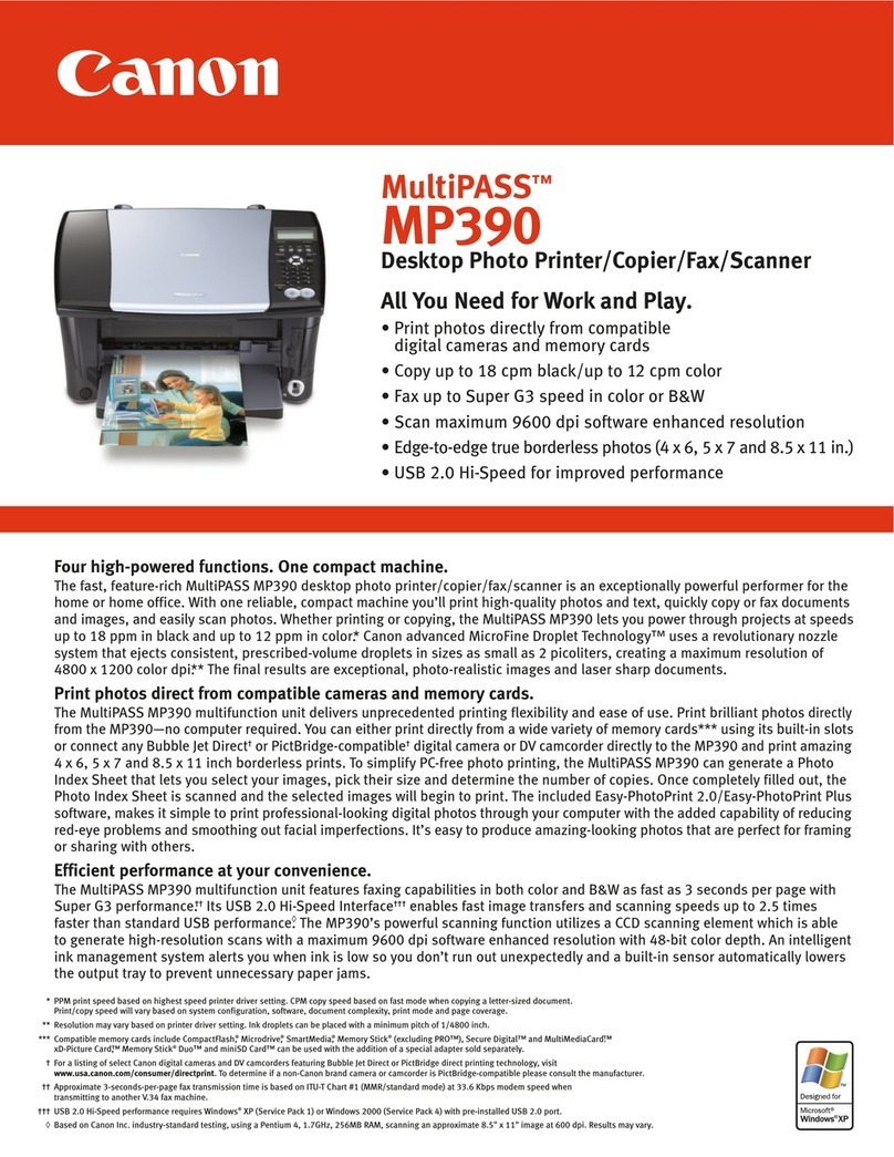 Canon MultiPASS MP390 User manual