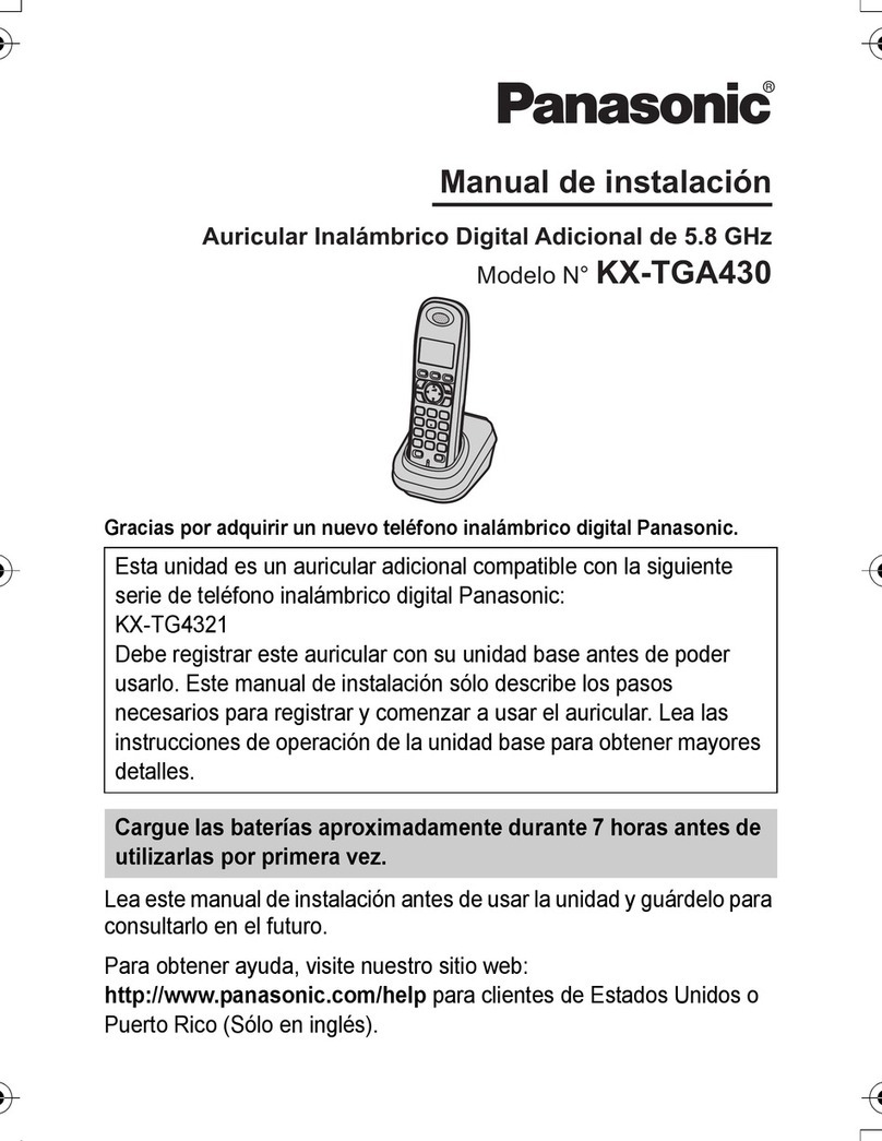 Panasonic KXTGA430 - DIGITAL CORDLESS HANDSET-INSTALL Manual de instalación
